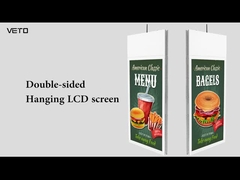 43 pouces blanc d'intérieur Digital accrochant le plafond à double face ultra mince d'écran d'affichage à cristaux liquides ont monté