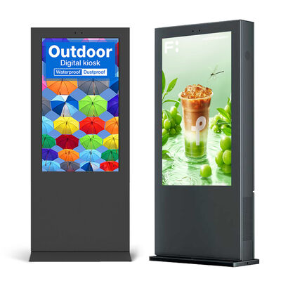 Qualité Kiosque numérique debout de plancher d'écran tactile capacitif résistant aux intempéries IP55 de 55 pouces pour la publicité extérieure usine
